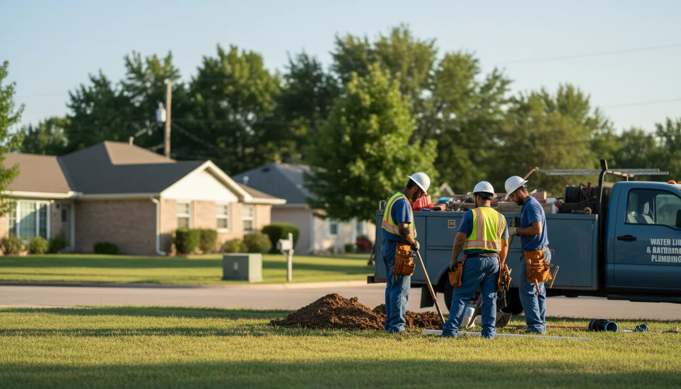 Residential water line and bathroom plumbing service in Bally, PA